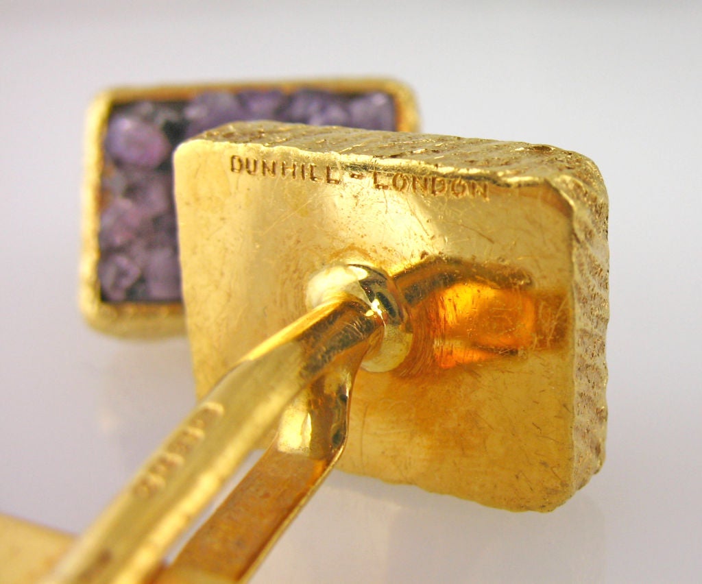 Dunhill 1969 Rough Amethyst Cuff Links 1