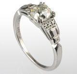 Vintage 1930's Platinum Diamond Ring - 1.03ct E.G.L. J/VS2
