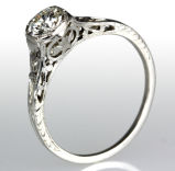 Vintage 1920's Platinum Diamond Ring - 0.51 E.G.L. G/VS2