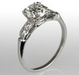 Vintage 1930's Platinum Diamond Ring - 1.02 E.G.L. H/VS1