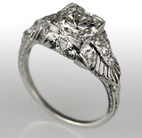 Vintage 1930's Platinum Diamond Ring - 1.15ct E.G.L. H/VS1