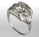 Vintage 1930's Platinum Diamond Ring - 1.34ct E.G.L. J/VS1