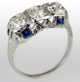 1920's 3 Stone Diamond Ring
