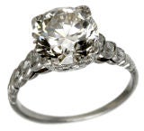 Vintage 1930's Platinum Diamond Ring - 3.39 E.G.L. L/VS1