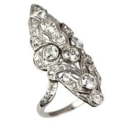 Vintage 1920's Diamond Navette Ring
