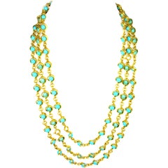 Van Cleef & Arpels 1960's Turquoise Bead Necklace