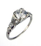 Vintage 1930's Platinum Diamond Ring - 0.64 E.G.L. D/VS2