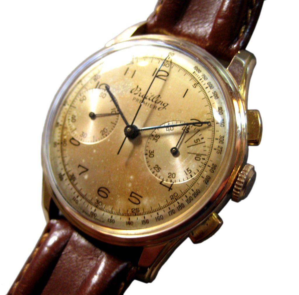 1940's 18k rose gold Breitling Chronograph.  Ref. 782, 17 jewel, manual wind.