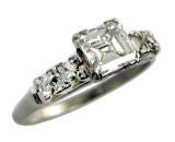 Antique 1930's Platinum Asscher Cut Diamond Ring - 0.53ct E.G.L. E/VS1