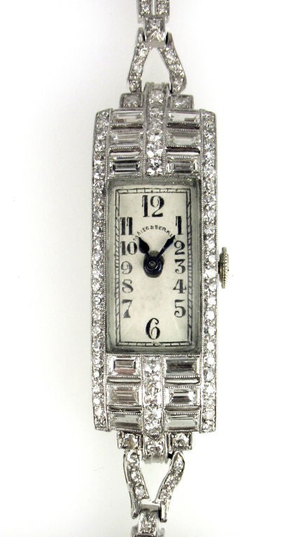Women's Patek Philippe Ladies Art Deco Platinum and Diamond Watch