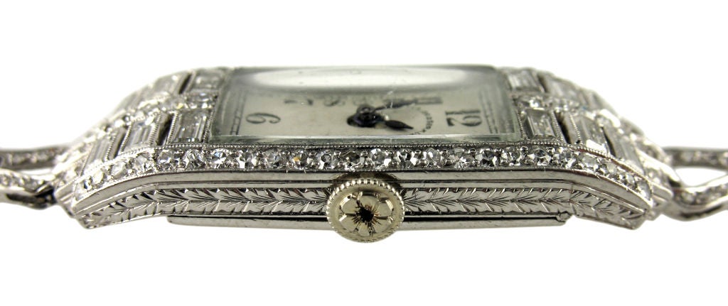 Patek Philippe Ladies Art Deco Platinum and Diamond Watch 1