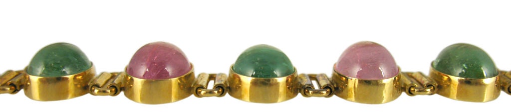 H. Stern Pink and Green Tourmaline Cabochon Bracelet