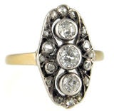 Vintage Charming Navette Diamond Ring