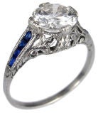 Vintage 1930's Platinum Diamond Ring - 1.15ct E.G.L. H/SI1