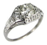 Vintage 1930's Platinum Diamond Ring - 0.99 E.G.L. J/VS1