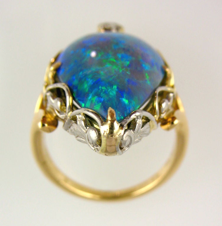 Art Nouveau Black Opal  Ring 3