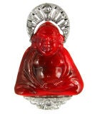 Art Deco Glass Buddha Pendant
