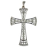 Edwardian Platinum Diamond Cross