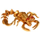 Vintage 18K Gold Articulated Scorpion Brooch