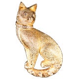 Gold Tone Cat Pin by Christian Dior