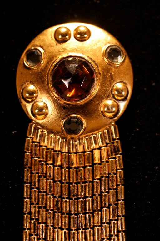 Ben Amun Goldtone & Faceted Glass Brooch