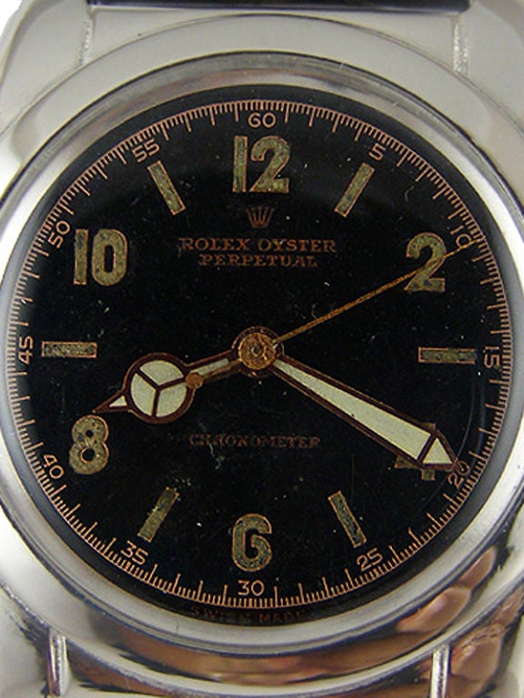 Rolex SS Bubbleback ref #2490 circa 1940's
