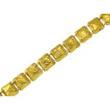 18K YG Hammered Link Bracelet