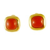 18K Yellow Gold & Coral Earrings