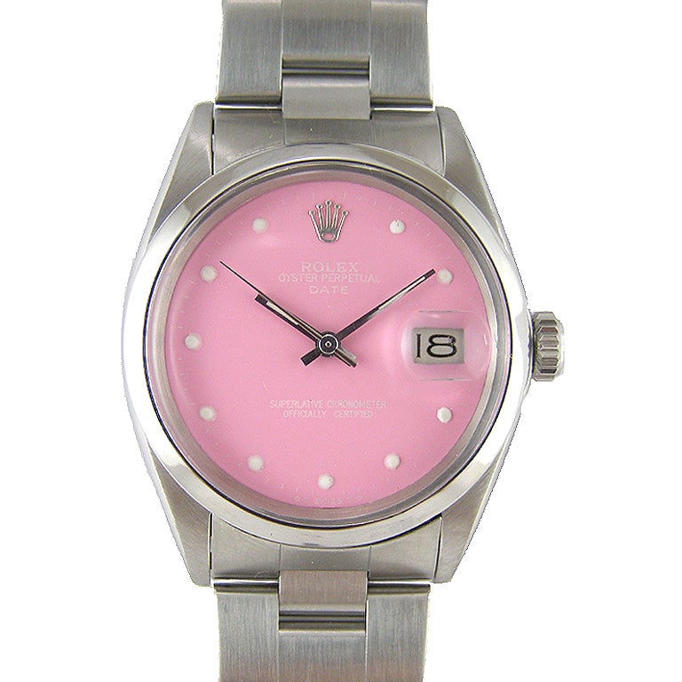 Rolex Oyster Perpetual Date with custom "Bubblegum" Dial