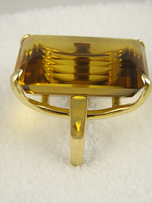 14K YG Golden Citrine Ring
