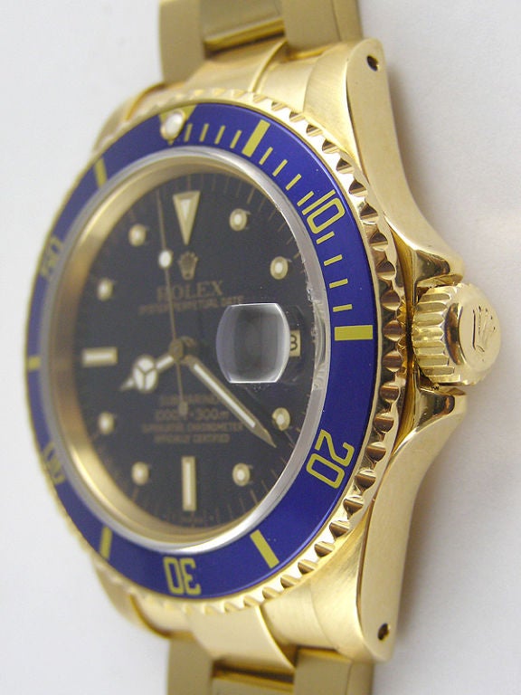 Rolex 18K YG Submariner Transitional Model circa 1985