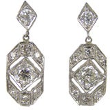 Platinum 
Old Cut Diamonds 1.00ctw Post Back Earrings