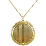 Antique Yellow Gold Compact/Locket Hand Engraved