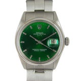 Rolex Stainless Steel Oyster Perpetual Date "Emerald Green" Dial