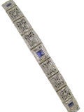 Platinum/WG Filigree Bracelet with Sapphires