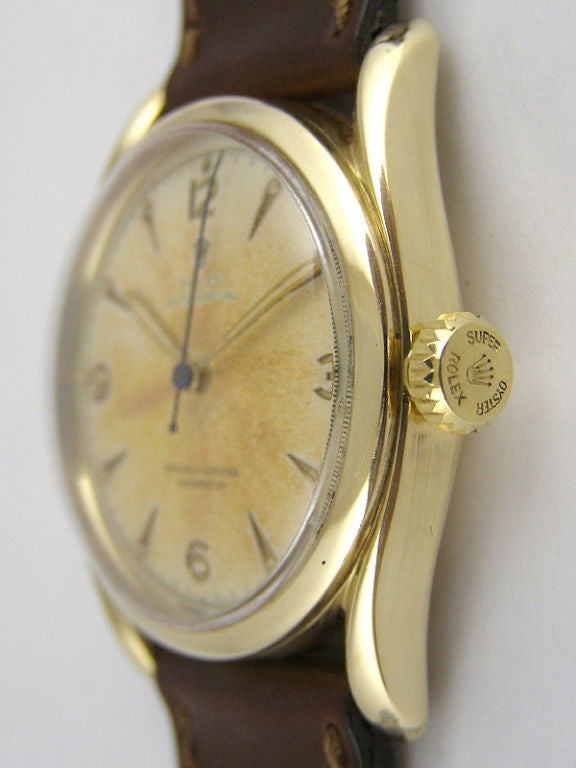 Rolex 14K YG Bombe" model circa 1953