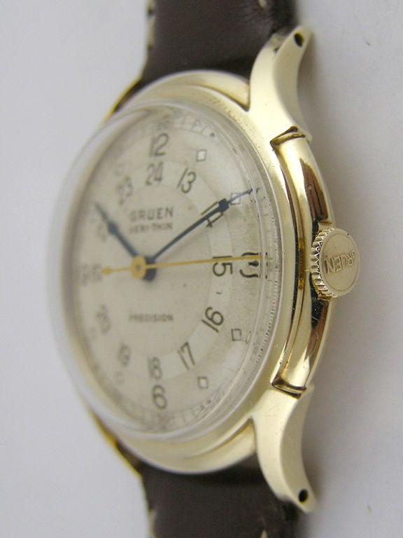Gruen 14K YG Pan American Wristwatch
