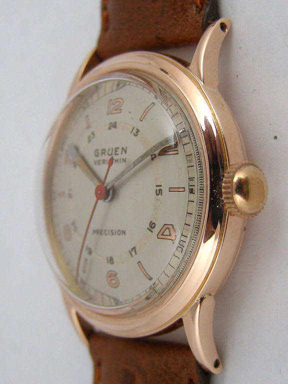 Gruen 14K PG round case 
