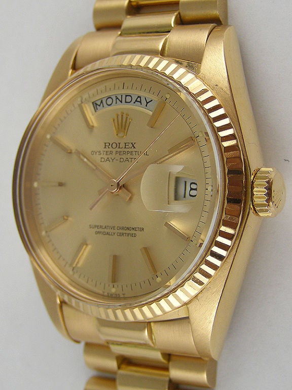 Men's Rolex 18K PG Day & Date Presidential ref #1803 c. 1969