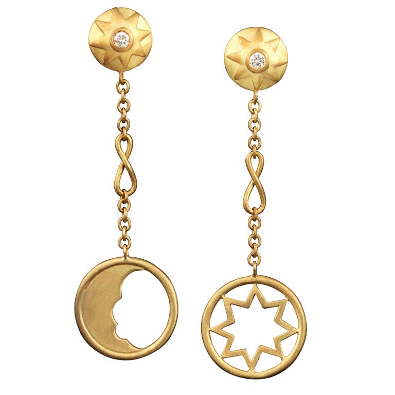 COSMOS EARRINGS Gold and Brillant cut DIamond