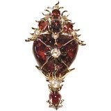 Tourmaline Heart and Citrine Brooch by Tony Duquette