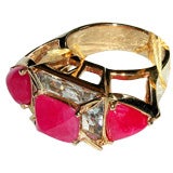 Ruby and White Topaz Ring by Tony Duquette
