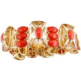 Citrine and Coral Bracelet by Tony Duquette