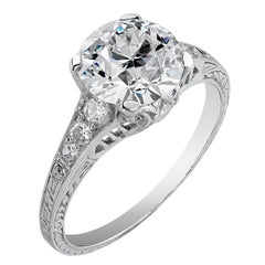 Platinum Art Deco Engagement Ring 2.17ct