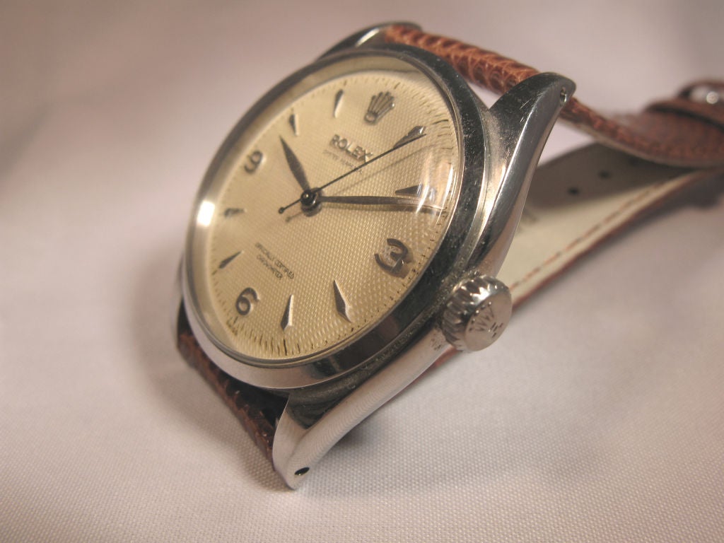 Rolex Oyster Perpetual from 1955 with the original cream waffle 
