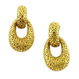Vintage Gold Doorknocker Earrings