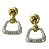 Kutchinsky Diamond Doorknocker Earrings 1960s