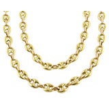 Retro Long Gold Chain Link Necklace