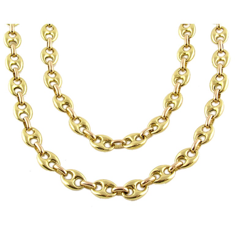 Long Gold Chain Link Necklace