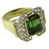 Cartier Gold and Green Tourmaline Ring